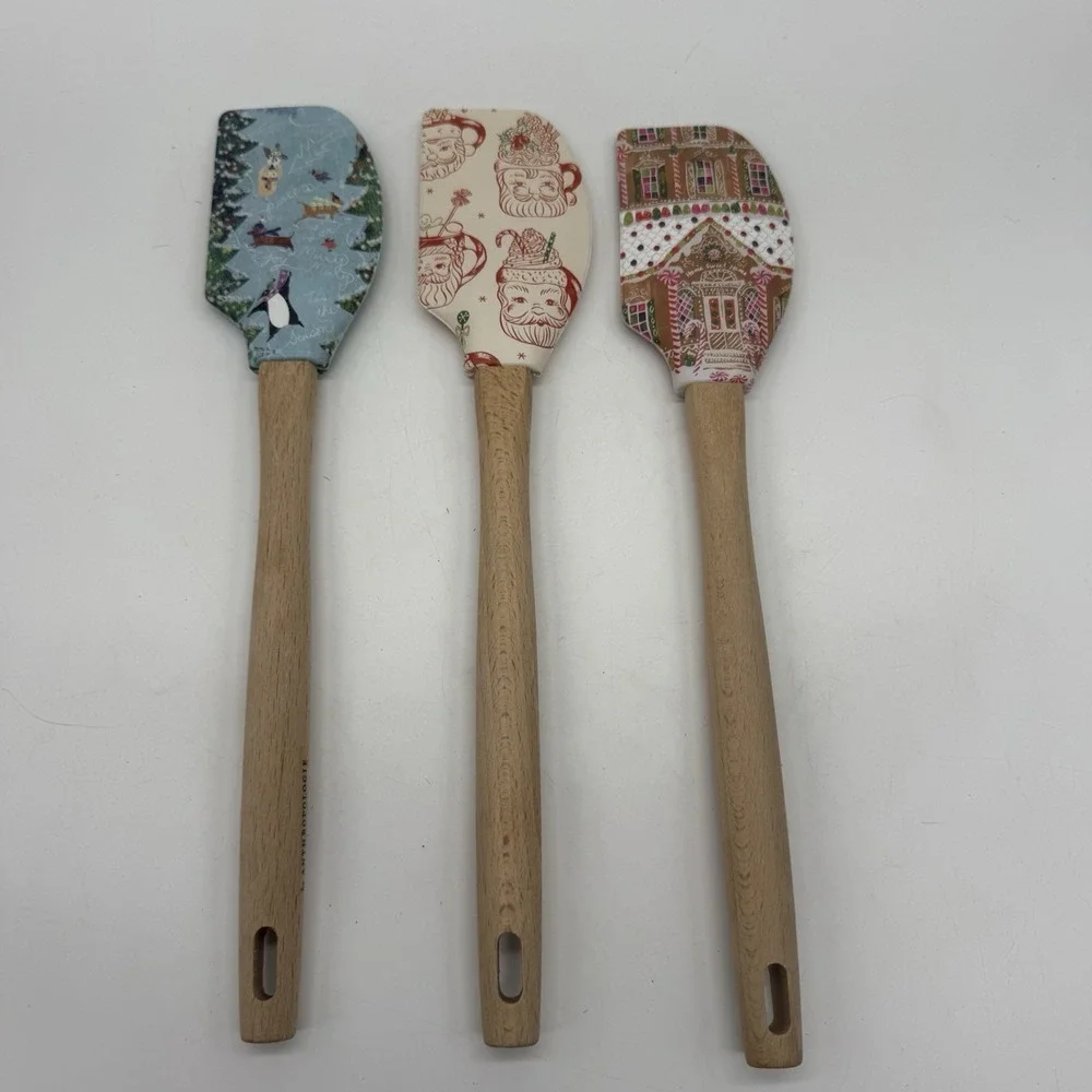 Anthropologie Designed by Louise Pretzel Santa Skate & Gingerbread Spatulas New
